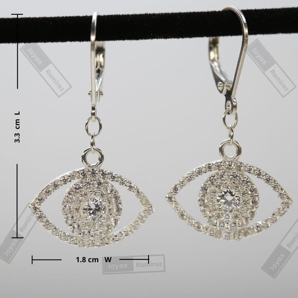 Lucky Eye Earrings in .925 Silver • Symbol of Protection and Good Fortune. - Picture 6 of 7